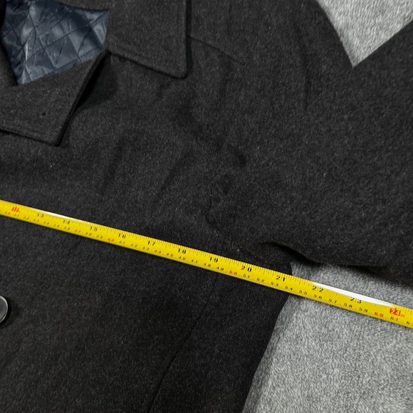 Calvin Klein Men Wool Blend Double Breasted Peacoat Charcoal Gray Size S - Picture 11 of 11